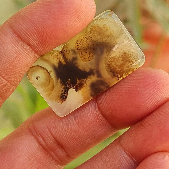 Dendritic Agate Cabochon: Shajar Scenic Loose Gemstone
