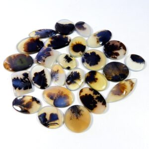 Shazar Dendrite Gemstone. Unique~ Shazar Dendrite Agate Cabochon. Natural Scenic Dendritic Gemstone. Mix Shape Scenic Loose For Jewelry