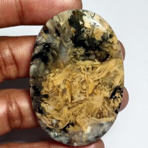 Tiger Dendritic Agate Cabochon: Semi Precious Loose Gemstone (55 X 38 Mm, 105cts.)