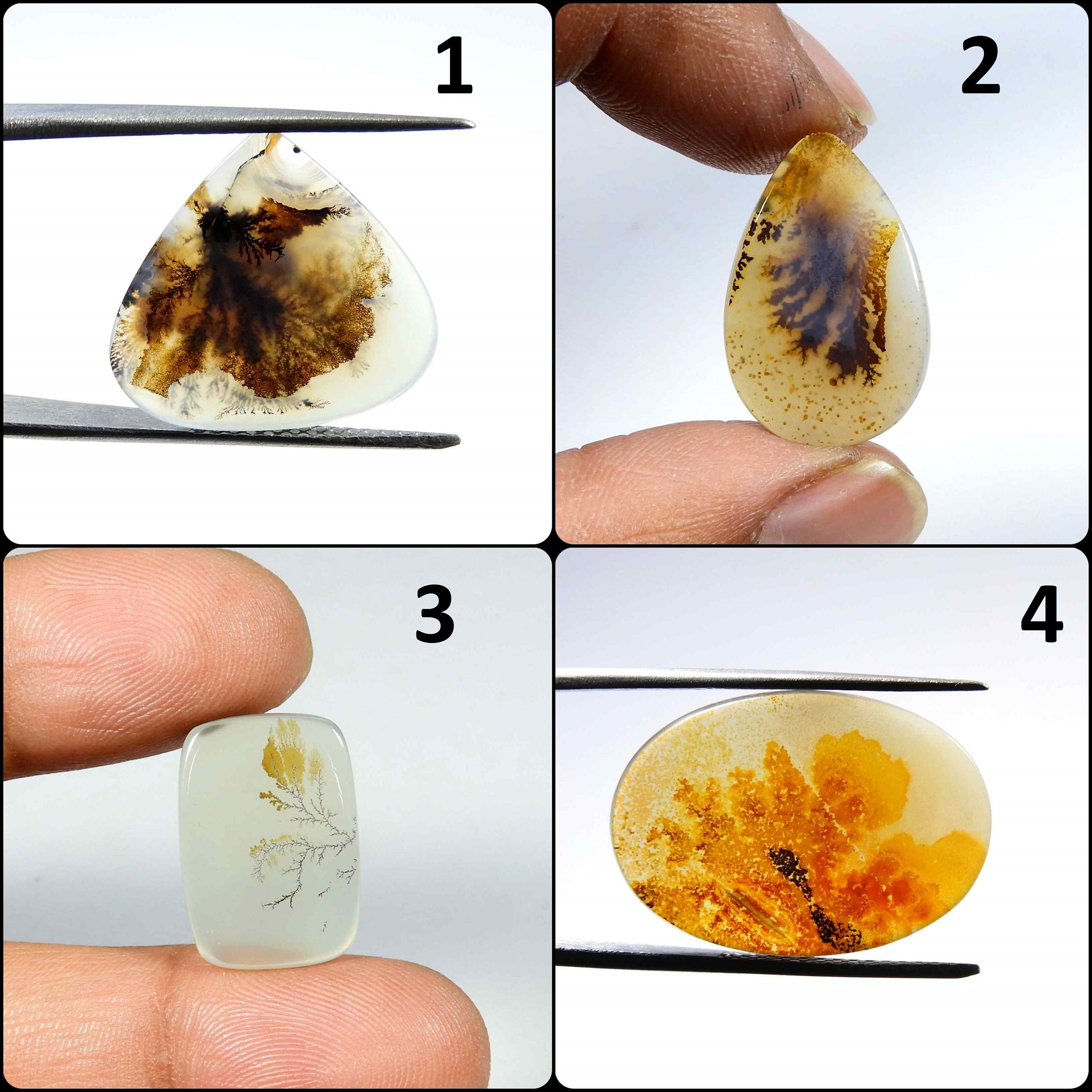 Unique~shazar Dendrite Agate Cabochon. Natural Scenic Dendritic Gemstone. Shazar Dendrite Gemstone. Mix Shape Scenic. Variation