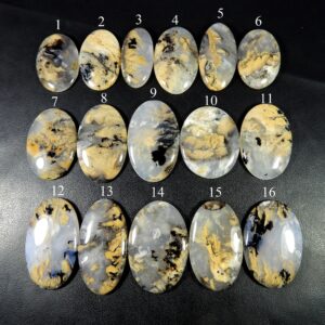 Yellow Dendrite Agate. Natural Tiger Dendrite Agate Cabochon. Tiger Dendrite Agate Gemstone. Dendrite Loose For Jewelry. Tg-5