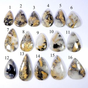 Yellow Dendrite Agate. Tiger Dendrite Agate Cabochon. Natural Tiger Dendrite Agate Gemstone. Wholesale Dendrite Loose For Jewelry. Tg-3
