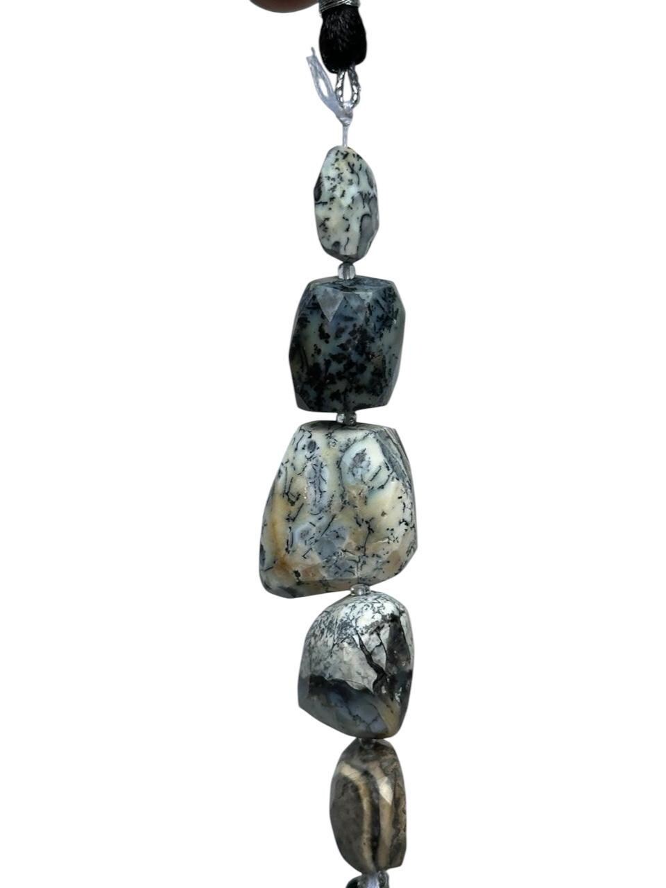 Faceted Dendritic Agate Beads: 13x12 To 20x18mm, Large Nugget Set (5 Pieces) Faceted Dendritic Agate Beads: 13x12 To 20x18mm, Large Nugget Set (5 Pieces)