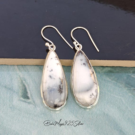 Dendritic Agate Earring-925 Sterling Silver-dendritic Jewelry-handmade Earring-gemstone Earring-stud Earring-lovely Dendritic Earring Dendritic Agate Earring-925 Sterling Silver-dendritic Jewelry-handmade Earring-gemstone Earring-stud Earring-lovely Dendritic Earring