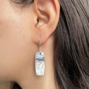 Dendritic Agate Leverback Earring / 925 Sterling Silver / Healing Gemstone / Gift for her / Natural Gemstone / Statement Earring DDA-E-5.