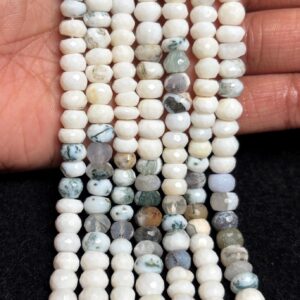 Natural Dendrite Agate Faceted Rondelle Shape Gemstone Beads Size- 6-8 Mm, 11.5 Inch Strand For Making Jewelry Natural Dendrite Agate Faceted Rondelle Shape Gemstone Beads Size- 6-8 Mm, 11.5 Inch Strand For Making Jewelry