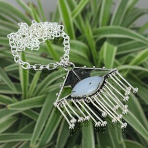 Dendrite Agate Necklace: Handmade 925 Sterling Silver Statement Jewelry Dendrite Agate Necklace: Handmade 925 Sterling Silver Statement Jewelry