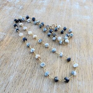 Dendritic Agate Gemstone Necklace Gold, 18 Inch Necklace, Dainty Black and White Gemstone Necklace, Layering Necklace, Everyday Necklace Dendritic Agate Gemstone Necklace Gold, 18 Inch Necklace, Dainty Black and White Gemstone Necklace, Layering Necklace, Everyday Necklace