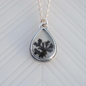 Dendritic Agate Necklace, Sterling Silver Dendritic Agate Jewelry Dendritic Agate Necklace, Sterling Silver Dendritic Agate Jewelry