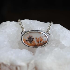 Dendritic Agate Necklace, Sterling Silver Dendritic Agate Jewelry Dendritic Agate Necklace, Sterling Silver Dendritic Agate Jewelry