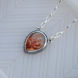 Dendritic Agate Necklace, Sterling Silver Dendritic Agate Jewelry Dendritic Agate Necklace, Sterling Silver Dendritic Agate Jewelry