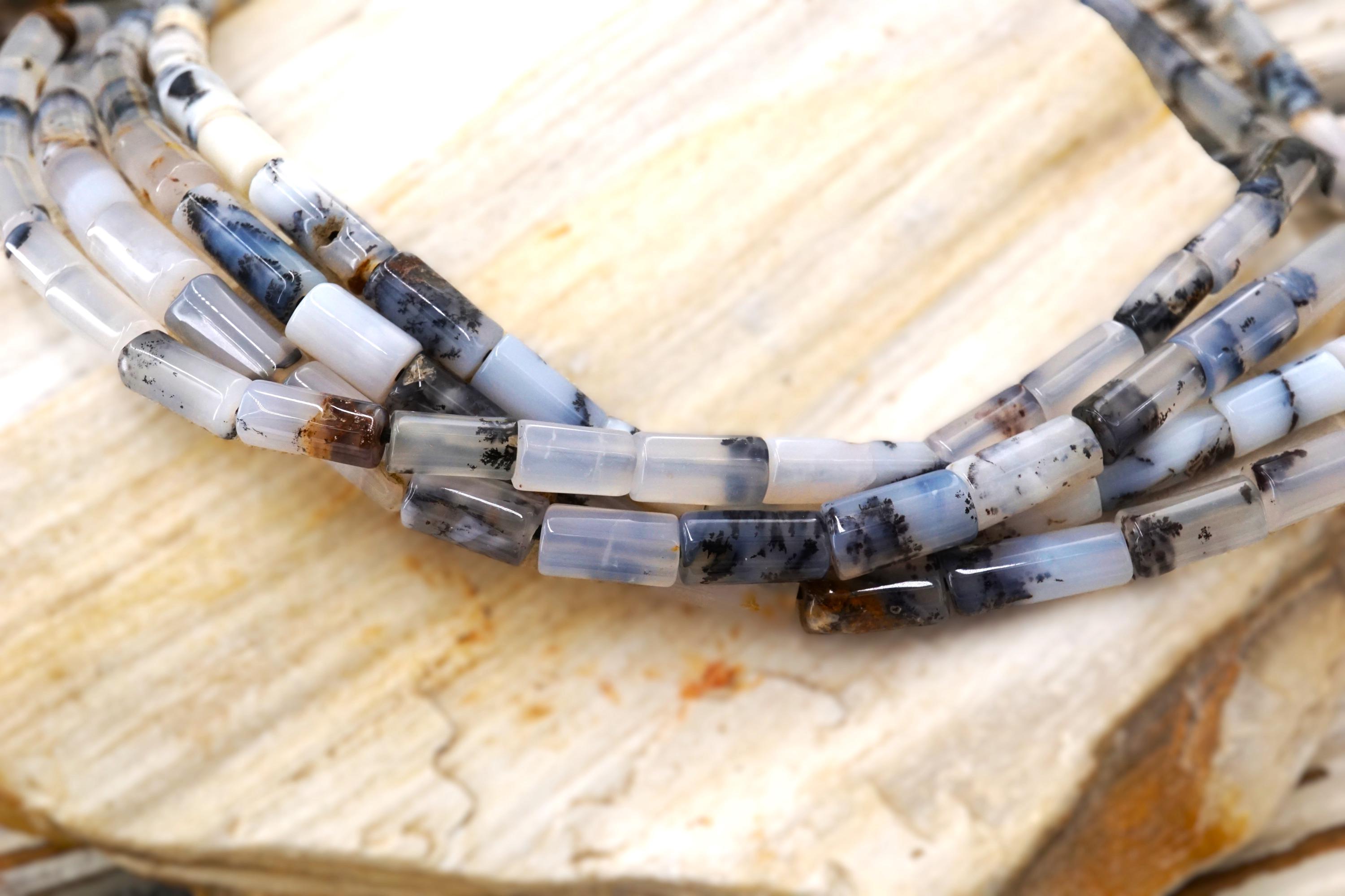 Dendrite Agate 5-6mm Cylinder Beads  (etb01847) Unique Jewelry/vintage Jewelry/gemstone Necklace