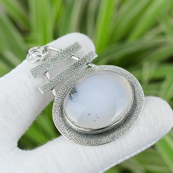 Dendrite Agate 925 Sterling Silver Pendant - Handmade Gemstone Jewelry Dendrite Agate 925 Sterling Silver Pendant - Handmade Gemstone Jewelry