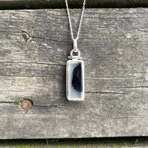 Elegant Dendritic Agate Necklace, Dendritic Agate Pendant, Simple Design, Special Piece, Agate Men Necklace, Completely Handmade And Silver