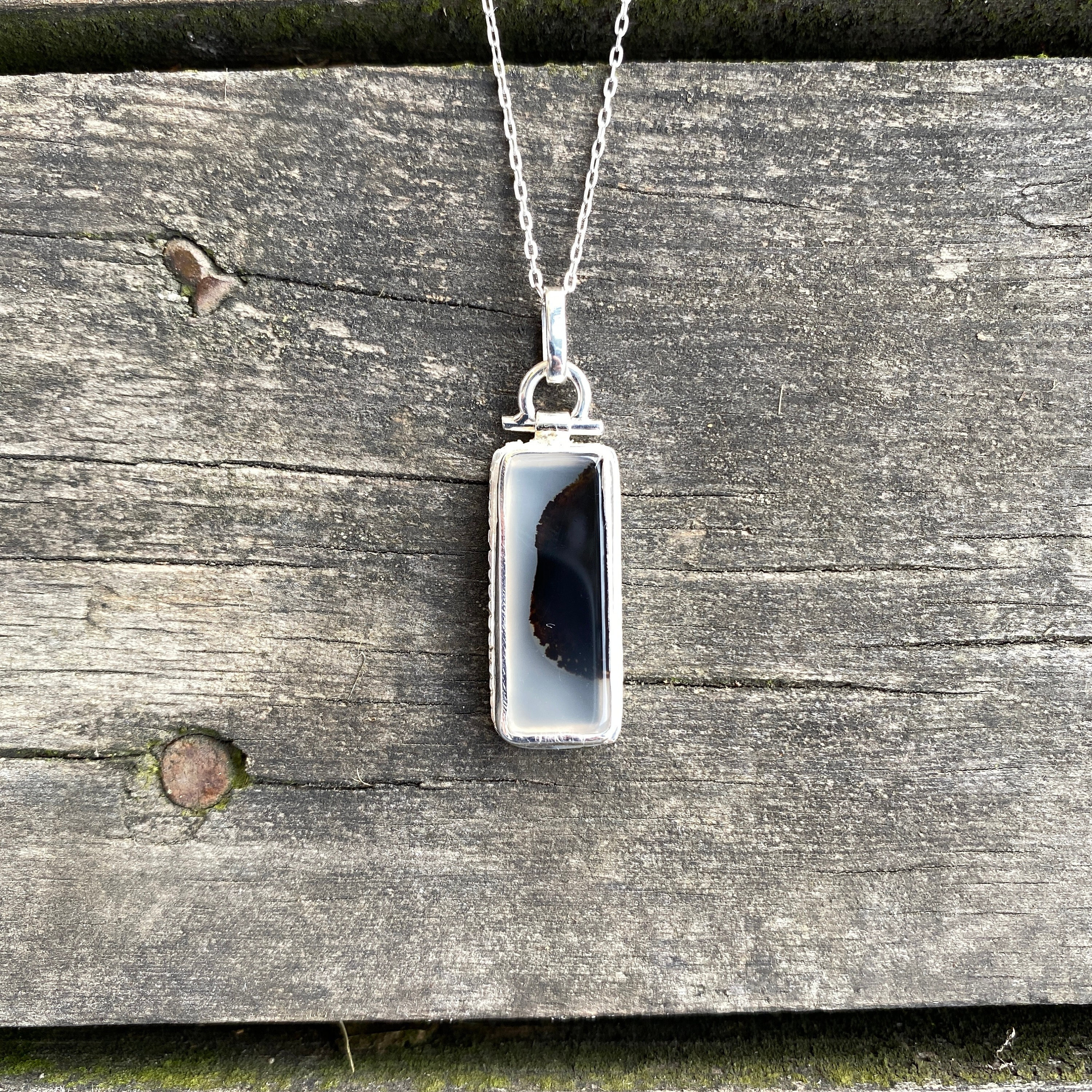 Elegant Dendritic Agate Necklace, Dendritic Agate Pendant, Simple Design, Special Piece, Agate Men Necklace, Completely Handmade And Silver Elegant Dendritic Agate Necklace, Dendritic Agate Pendant, Simple Design, Special Piece, Agate Men Necklace, Completely Handmade And Silver