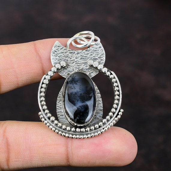 Handmade Dendritic Agate 925 Sterling Silver Pendant Handmade Dendritic Agate 925 Sterling Silver Pendant