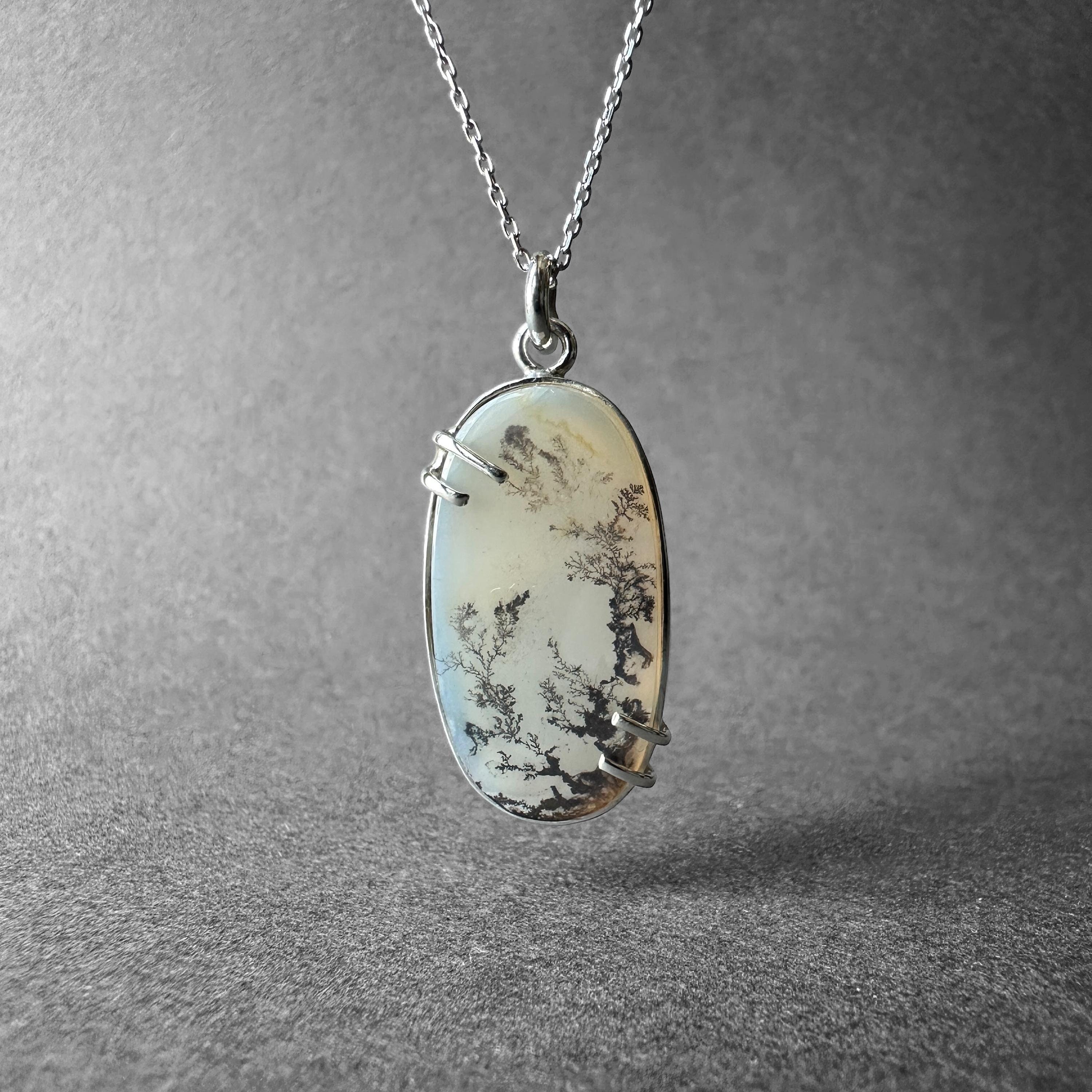 So Elegant White Dendritic Agate Necklace, Pure Beauty Dendritic Agate Pendant, White Dendritic Agate Jewelry, Dendritic Agate Men Necklace So Elegant White Dendritic Agate Necklace, Pure Beauty Dendritic Agate Pendant, White Dendritic Agate Jewelry, Dendritic Agate Men Necklace