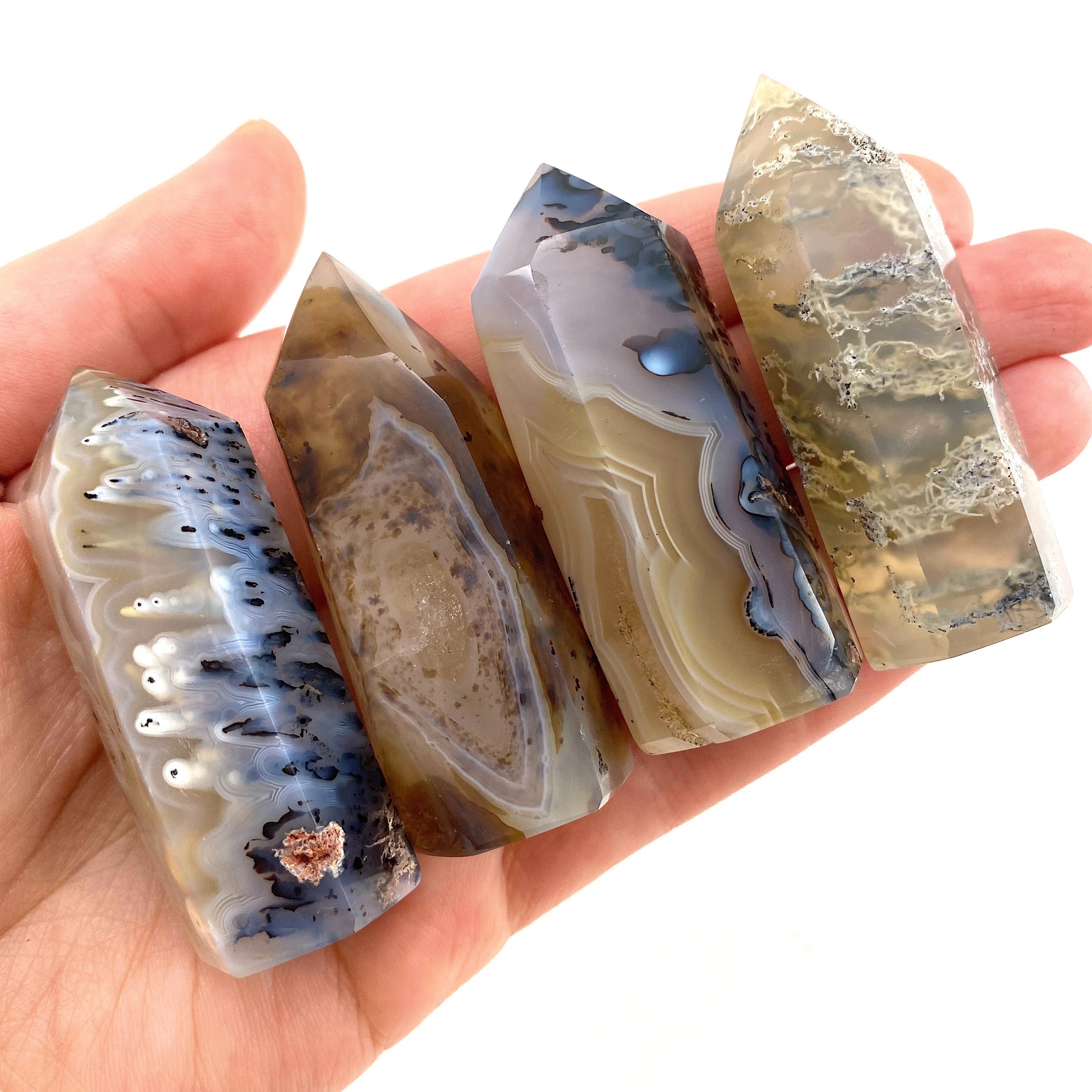 Dendritic Agate Point | Polished Natural Crystal Tower (root Chakra)