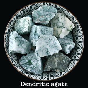 Dendritic Agate Raw Stone, Natural Tree Agate, Growth And Altar Ritual Healing Gem