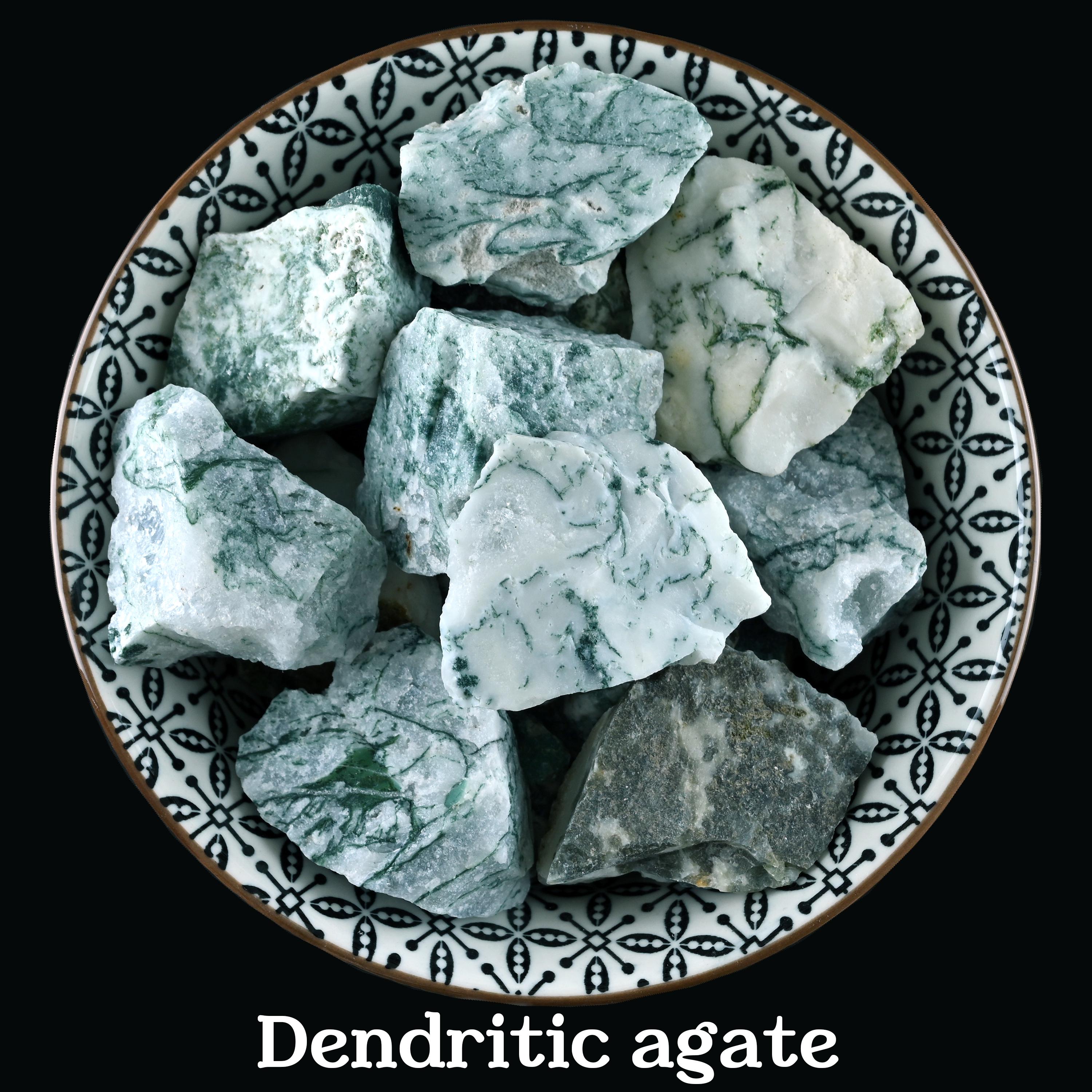 Dendritic Agate Raw Stone, Natural Tree Agate, Growth And Altar Ritual Healing Gem