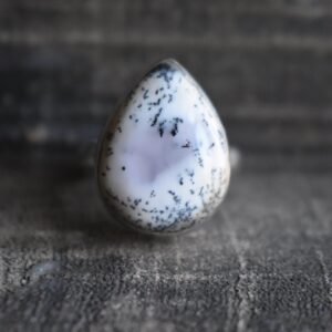 Aaa Dendritic Agate 925 Sterling Silver Drop Ring Aaa Dendritic Agate 925 Sterling Silver Drop Ring