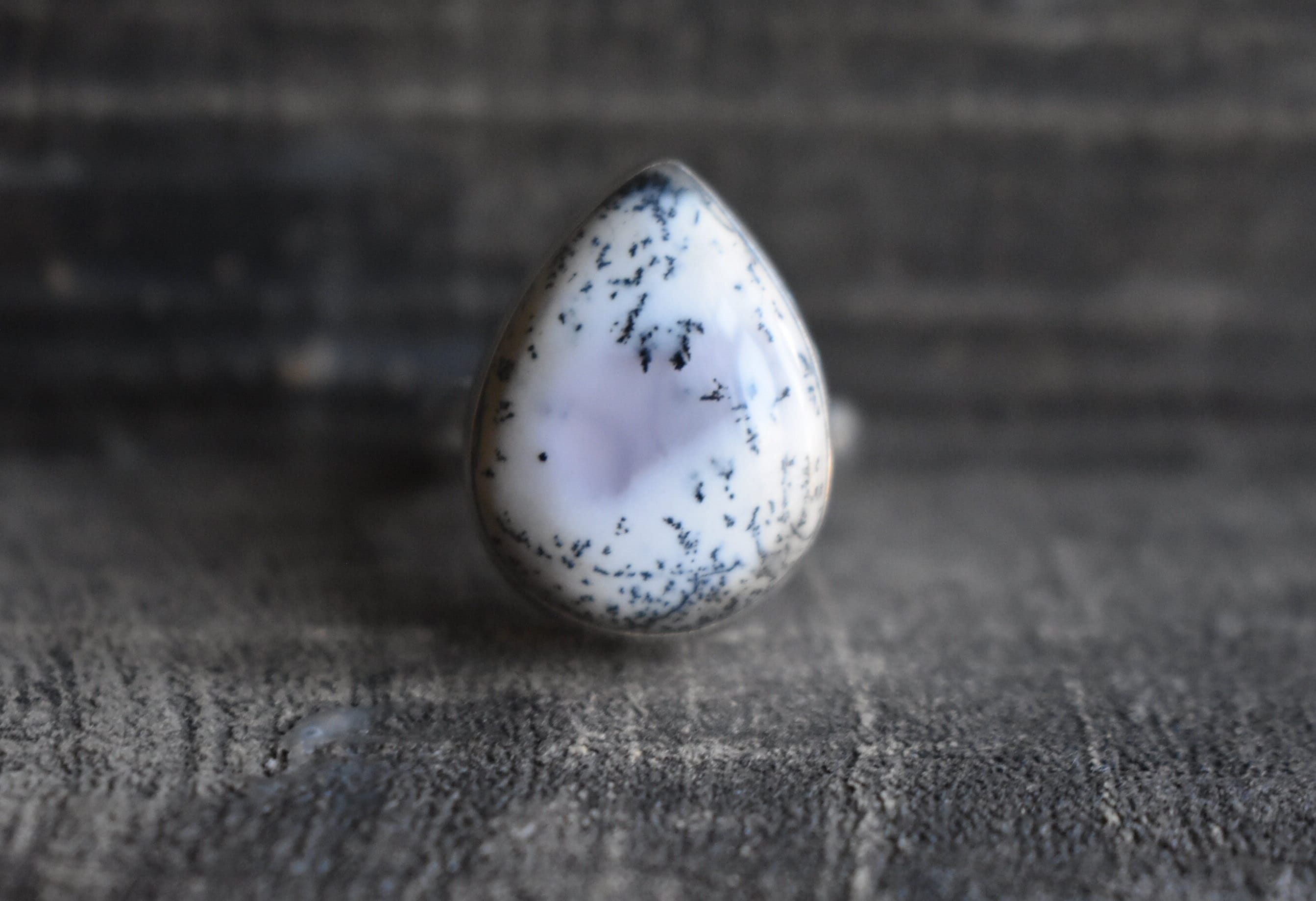Aaa Dendritic Agate 925 Sterling Silver Drop Ring