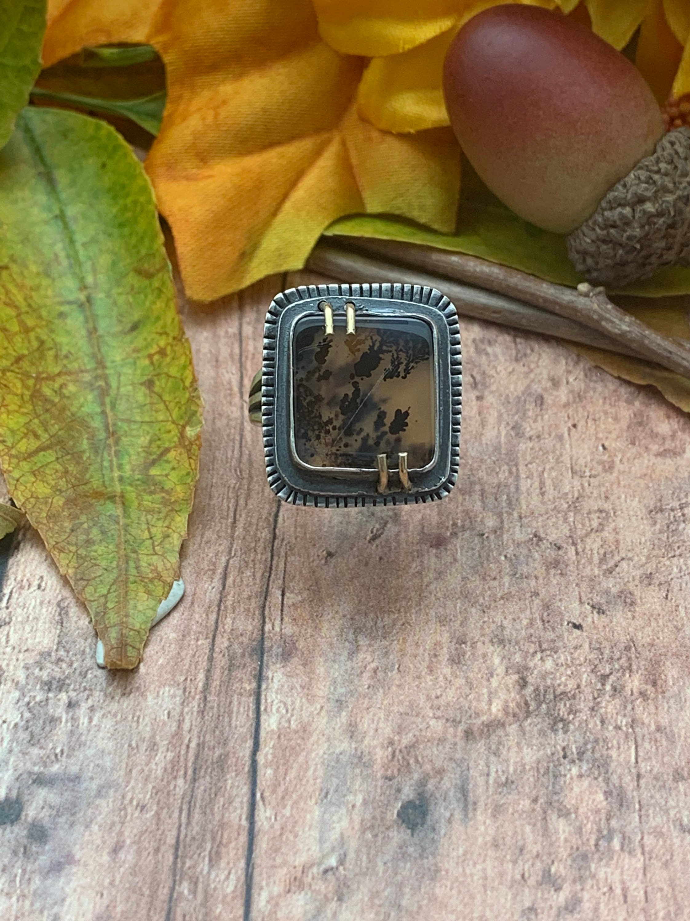 Dendritic Agate Artisan Ring