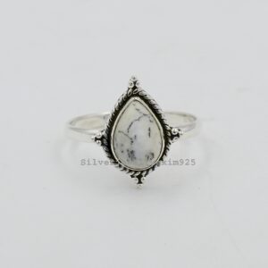 Dendrite Agate 925 Sterling Silver Ring - Pear Stone Dendrite Agate 925 Sterling Silver Ring - Pear Stone