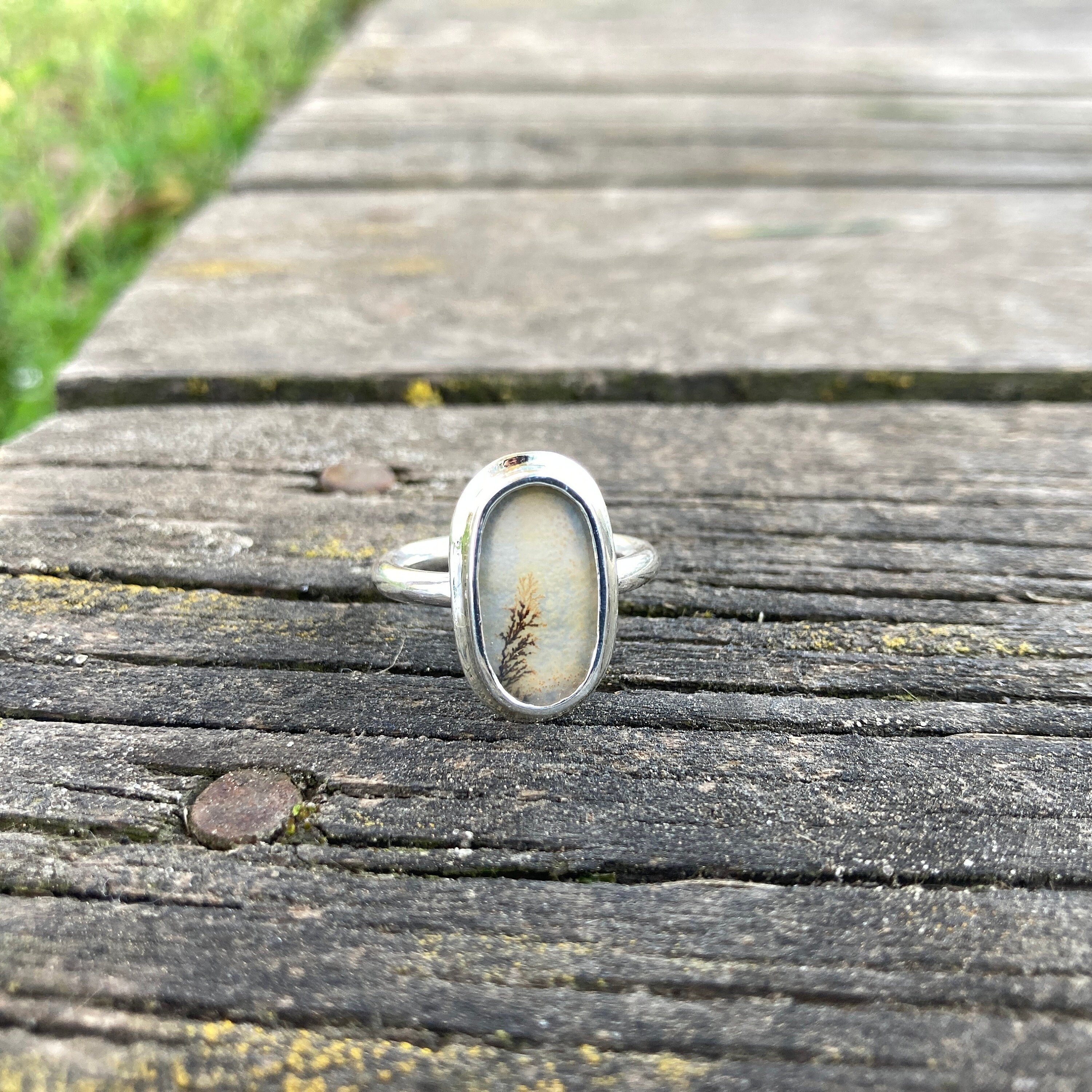 Dendritic Agate Silver Ring, Landscape Agate Ring Size 7 8 9 10, Simple Cute Design, Scenic Tree Agate Ring, Special Collection Piece Dendritic Agate Silver Ring, Landscape Agate Ring Size 7 8 9 10, Simple Cute Design, Scenic Tree Agate Ring, Special Collection Piece