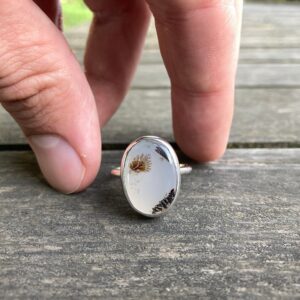 Dendritic Agate Silver Ring, Mini Cute Trees, Scenic Landscape Agate, Minimalist Iconic Design, Special Piece, Completely Handmade & Silver Dendritic Agate Silver Ring, Mini Cute Trees, Scenic Landscape Agate, Minimalist Iconic Design, Special Piece, Completely Handmade & Silver