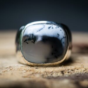 Dendritic Agate Sterling Silver Ring – Size 8 Dendritic Agate Sterling Silver Ring – Size 8