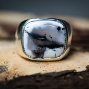 Sterling Silver Dendritic Agate Ring - Size 10 Sterling Silver Dendritic Agate Ring - Size 10