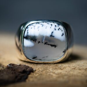 Sterling Silver Dendritic Agate Ring - Size 10 Sterling Silver Dendritic Agate Ring - Size 10