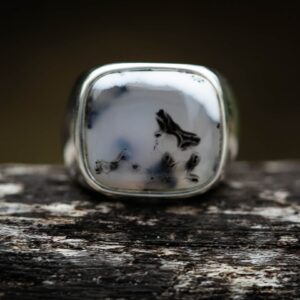 Sterling Silver Dendritic Agate Ring - Size 9 Sterling Silver Dendritic Agate Ring - Size 9