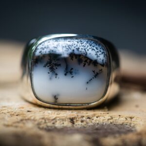 Dendritic Agate Sterling Silver Mens Ring - Size 10 Dendritic Agate Sterling Silver Mens Ring - Size 10