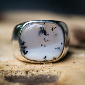 Sterling Silver Dendritic Agate Ring - Size 11 Sterling Silver Dendritic Agate Ring - Size 11