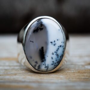 Dendritic Agate Sterling Silver Ring - Size 10 Dendritic Agate Sterling Silver Ring - Size 10