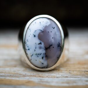 Dendritic Agate Sterling Silver Ring - Unisex Size 8 Dendritic Agate Sterling Silver Ring - Unisex Size 8