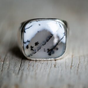 Sterling Silver Dendritic Agate Ring - Size 9 Sterling Silver Dendritic Agate Ring - Size 9