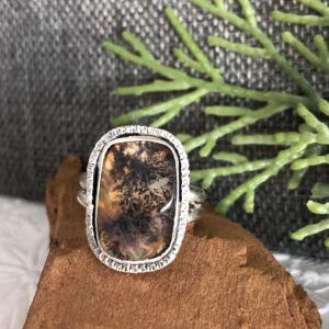 Dendritic Agate Ring, Sterling Silver Ring, Handcrafted Jewelry Dendritic Agate Ring, Sterling Silver Ring, Handcrafted Jewelry
