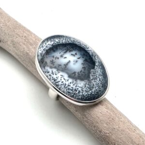 Sterling Silver Dendritic Agate Ring, Natural Stone (size 9.5) Sterling Silver Dendritic Agate Ring, Natural Stone (size 9.5)