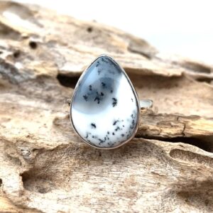 Sterling Silver Dendritic Agate Ring, Size 7 Sterling Silver Dendritic Agate Ring, Size 7