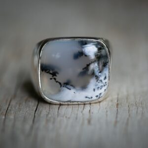 Sterling Silver Dendritic Agate Ring – Size 9 Mens Ring Sterling Silver Dendritic Agate Ring – Size 9 Mens Ring