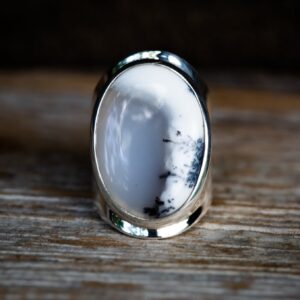 Dendritic Agate Sterling Silver Ring - Unisex Size 8.5 Dendritic Agate Sterling Silver Ring - Unisex Size 8.5