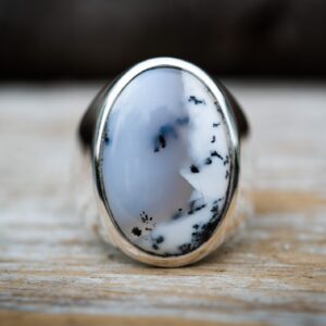 Sterling Silver Dendritic Agate Ring - Size 9 Sterling Silver Dendritic Agate Ring - Size 9