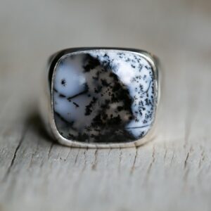 Sterling Silver Dendritic Agate Ring - Size 9.75 Sterling Silver Dendritic Agate Ring - Size 9.75