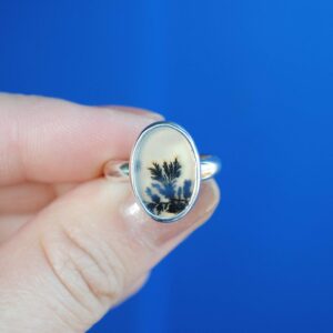 Dendritic Agate Ring, Sterling Silver Dendritic Agate Jewelry (ring Size 4.75, 5, 5.25) Dendritic Agate Ring, Sterling Silver Dendritic Agate Jewelry (ring Size 4.75, 5, 5.25)