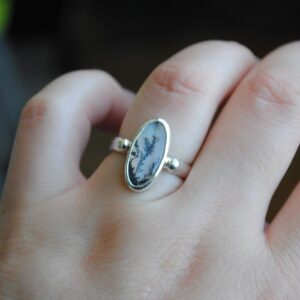 Dendritic Agate Ring, Sterling Silver Dendritic Agate Jewelry (ring Size 6, 6.25, 6.5) Dendritic Agate Ring, Sterling Silver Dendritic Agate Jewelry (ring Size 6, 6.25, 6.5)