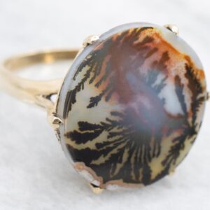 Vintage 14K Yellow Gold Dendritic Agate Ring Vintage 14K Yellow Gold Dendritic Agate Ring
