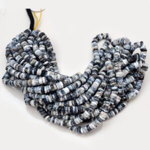 Dendrite Agate Smooth Tyre Rondelle Beads, 6.5mm to 7mm Natural Dendrite Agate Round Heishi Gemstone Beads, 16 Inch Strand, GDS2006 Dendrite Agate Smooth Tyre Rondelle Beads, 6.5mm to 7mm Natural Dendrite Agate Round Heishi Gemstone Beads, 16 Inch Strand, GDS2006